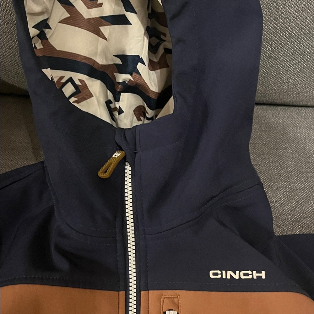 Cinch Women's Navy and Brown Coat - Picture 2 of 5